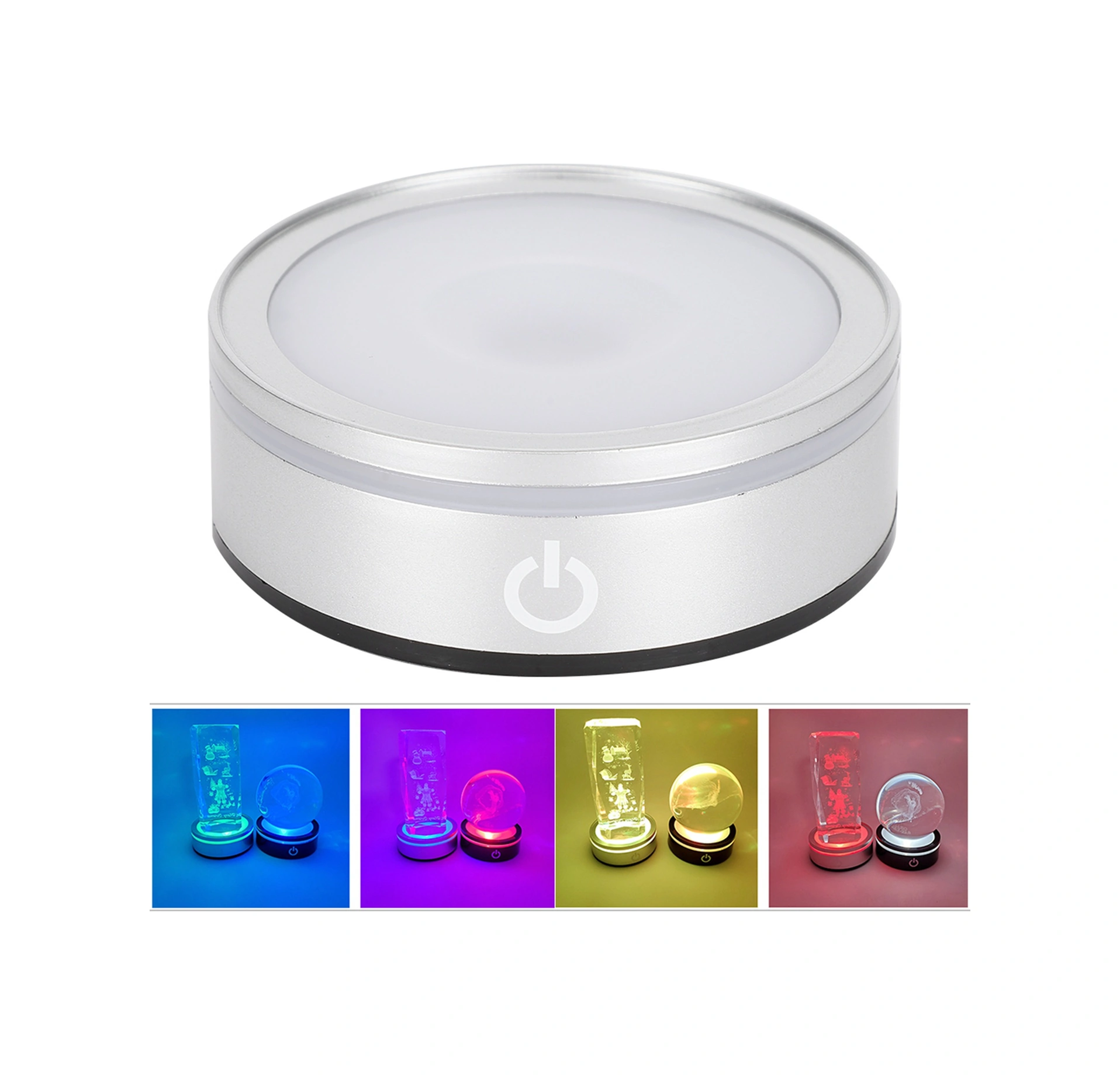 Wezone Led Kristal Işık Tabanı, Dokunmatik Anahtar, Çoklu Işık Modu, Usb/pil Desteği, Kristal Top/3d Heykel İçin, Dayanıklı Malzeme Diğer