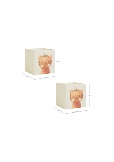 Ocean Home Textile 2'li Çocuk Odası Sevimli Kaplan Kutu Set 33 x 30 x 33 CM
