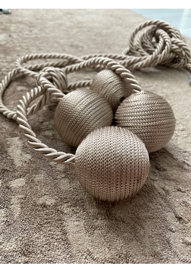 Modern Sarım 4 Toplu Braçol Kornişe Takmatik Ipli Tavan Perde Aksesuarı Vizon