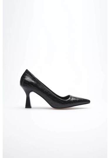 Trendella Siyah Kroko Topuklu Kadın Stiletto Tr20ms02f