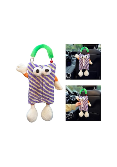 Suntek Magideal Peluş Karikatür Araba Doku Tutucu Yaratıcı Menekşe