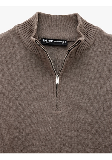 Koton Uzun Kollu Regular Fit Basic Yarım Fermuarlı Triko Kazak Kahverengi 6wam70054ht Kahverengi Koton Uzun Kollu Regular Fit Basic Yarım Fermuarlı Triko Kazak Kahverengi 6wam70054ht Kahverengi