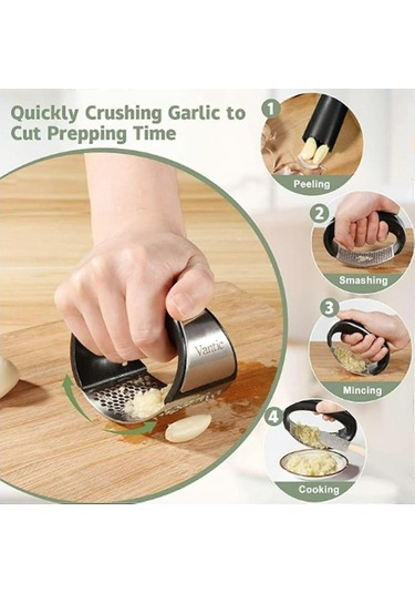 2024 Yükseltilmiş Paslanmaz Çelik Sarımsak Kırıcı, Sarımsak Kıyma Çok Renkli