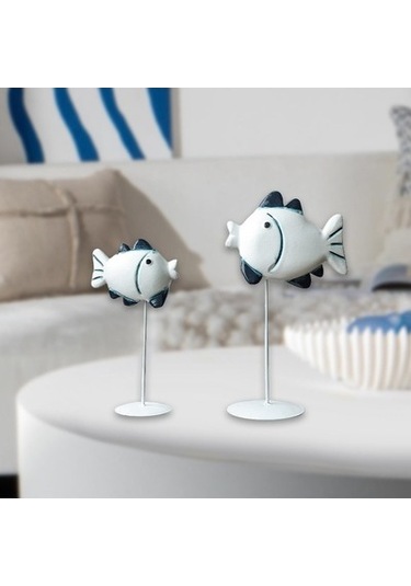 Lijinxu Öpüşen Balık Süsü Masaüstü Komik Tatil Dekorasyonu 22cmx11cmx7,3cm