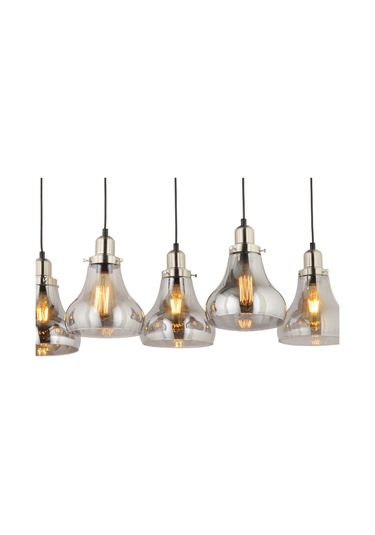 Lampaluce Cono Modern Sarkıt Salon Avizesi 7'Li Krom 80X70Cm