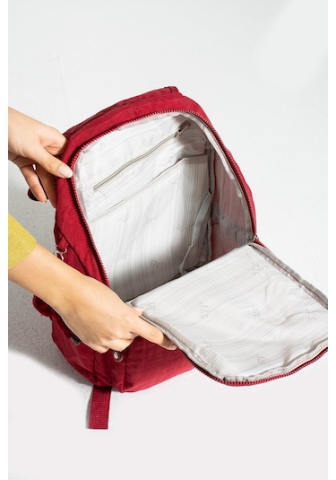 Orta Boy Ultra Hafif Kadın Sırt Çantası Kırmızı Model: 571-3f - Kırmızı