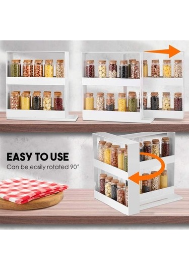 Dönen Raflar Baharat Raf Standı Çok Katmanlı Depolama Masası Organizasyon Depolama Mutfakta Kiler Külte Aksesuarları Gereçleri Home Depolama Tutucular Ve Amp Raflar 1