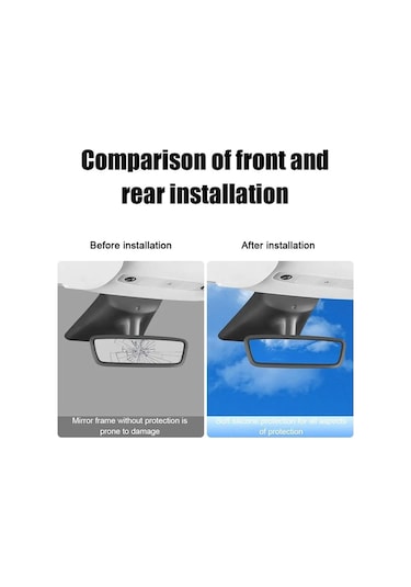 Tesla Model 3 / Y Araba İç Dikiz Bakış Aynası Silikon Koruyucu Kapak Beyaz