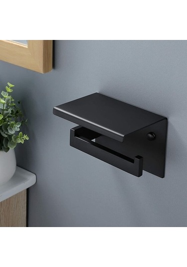 Novahub Duvara Monte Tuvalet Kağıdı Tutucusu Sus304 Paslanmaz Çelik Siyah Raf Ve Yapışkanlı Montaj Diğer