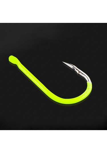 Jeehugo 50 Adet Sarı Floresan Oltacı İğne - Yüksek Karbon Çelik, 13 Boyut, Balıkçılık Enstrümanı