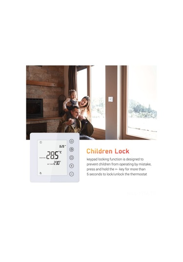 Geeksen Elektrikli Isıtma 16a Akıllı Termostat - 5+1+1 Haftalık Programlama, Çocuk Kilidi, Dokunmatik Tuş, Tp201uhp