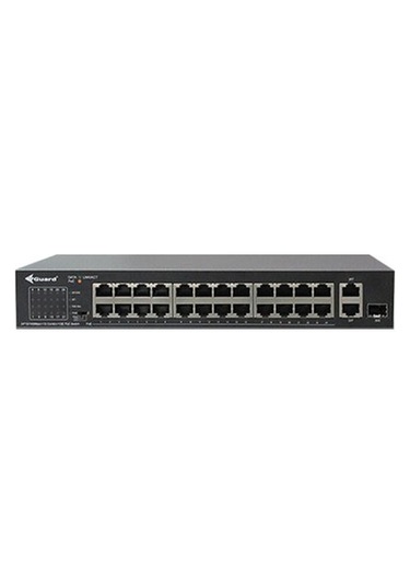 Vguard Vg-sw1024p-225 24 Port 10/100mbps Rj45 + 1 Port 10/100mbps Rj45 + 1 Port 10/100/1000mbps Combo 225w Poe Yönetilemez Switch