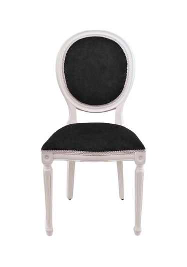Madalyon Ahşap Klasik Sandalye Beyaz - Siyah