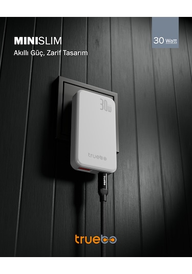 Truebo MiniSlim 30w Hızlı Şarj Adaptörü