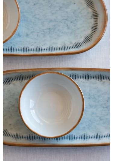 Kütahya Moderna 14 Parça 6 Kişilik Kahvaltı Takımı Seahorse Mavi