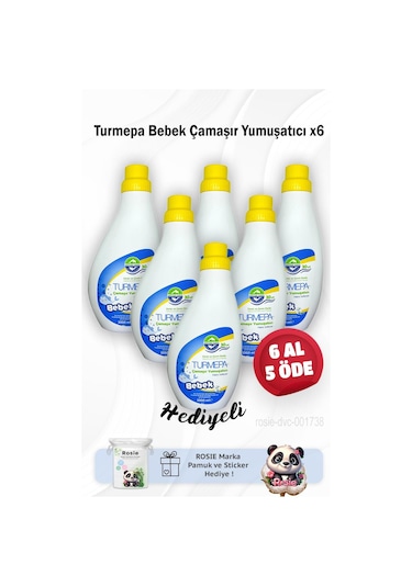 Turmepa 6 Al 5 Öde Bebek Çamaşır Yumuşatıcı 1000 Ml Ve Rosie Pamuk