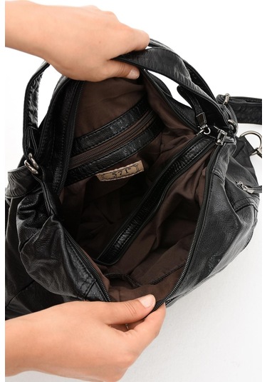 Suni Deri Yumuşak Dokumalı Sırt Omuz Çantası Siyah Model: 571-11-13b - Siyah