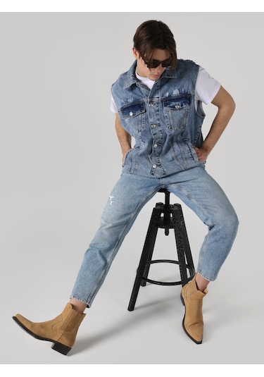 Colin'S Rahat Kesim Mavi Erkek Jean Yelek Cl1062452_Q1.V1_Dn10125