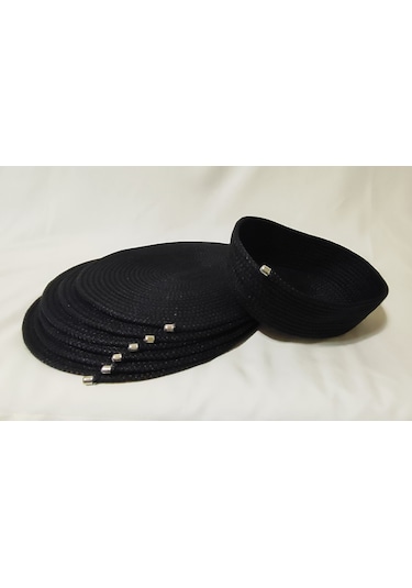 Kordon İpten Oval 6lı Supla Takımı Ve Ekmeklik Siyah