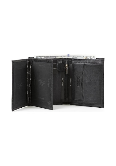 Bayderi Denis Hakiki Deri Erkek Cüzdan - Siyah