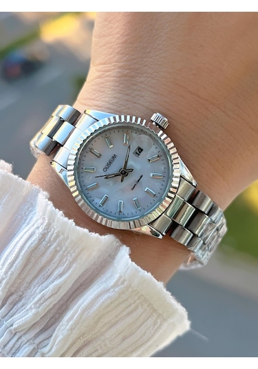 Coliseum Çelik Kordon Takvimli Kadran Özel Tasarım Vintage Seri Kadın Kol Saati+bileklik Ps.8341.m7 Gümüş