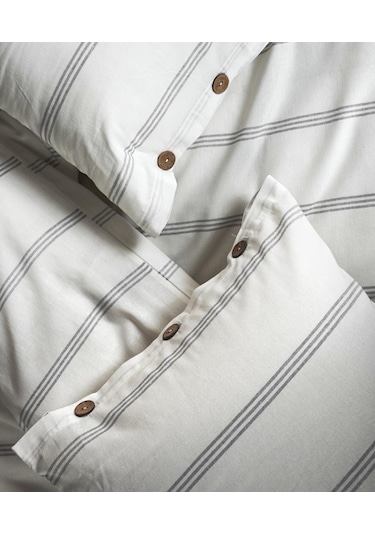 Cotton Collection Tek Kişilik Çizgili Nevresim Seti Seroya Renkli