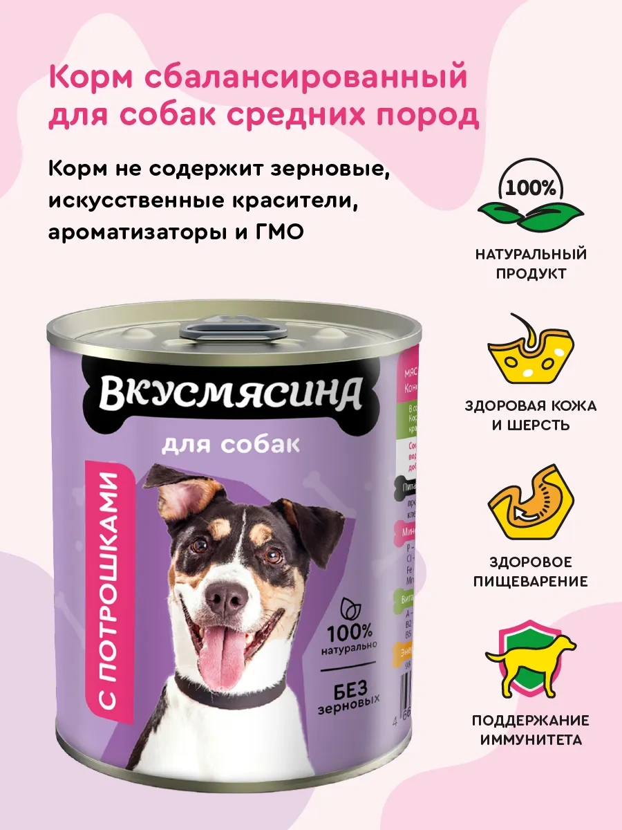 Vkusmasina Köpekler İçin Yaş Yem Sakatatlı 340 G 12 Adet 9996696