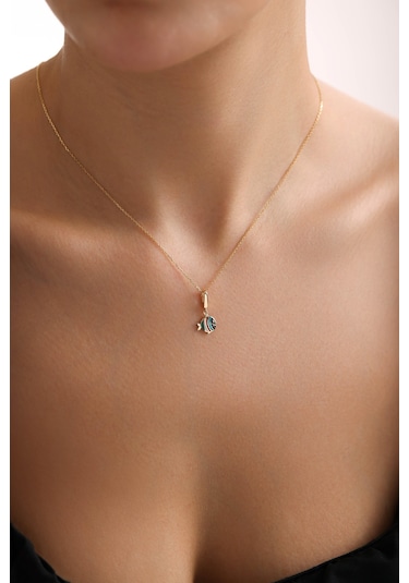 Mineli Roundy Mix Balık Kilitli Charm Kolye Ucu