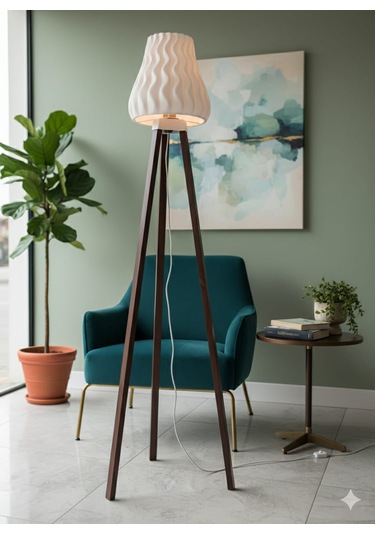 Soft Model Modern Salon / Oturma Odası Ahşap Ayaklı Lambader Ahşap