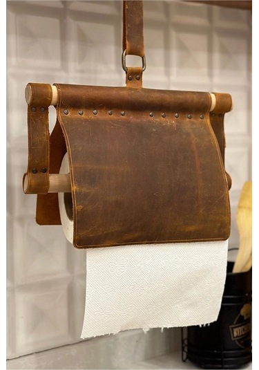 Deri Havlu Peçetelik Koyu Kahverengi