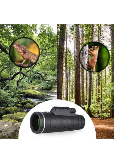 Yaozixa 40x60 Minik Kompaslı Monoküler, Hd Yeşil Filmlı Lens, Cep Telefonu Uyumlu, Seyahat-kuş İzleme Spor Etkinlikleri İçin, Tripod Uçlu, Hafif Taşınabilir