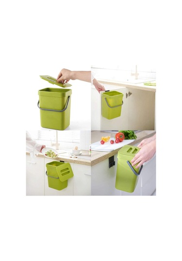 Suntek Modern Atık Çöp Kutusu Duvara Monte Ofis Yeşil-3l-orta Yeşil