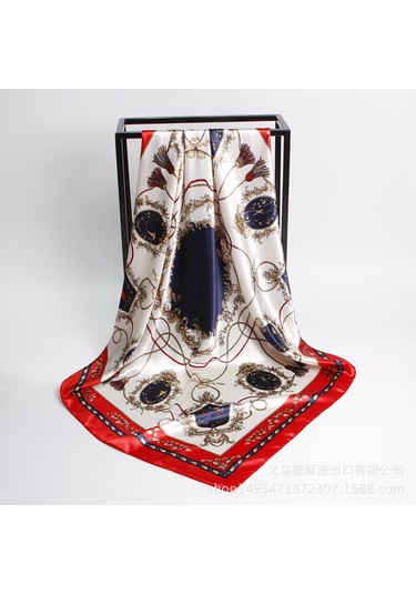 Padalink Kadınlar İçin Yeni Desenli Kaju Desenli Simülasyon İpek Büyük Şal, Dokuma Etekli, Atkı/oturma Kullanıma Uygun, 90cm, Kırmızı Kenar, Perakende/toplu Satış F90sd22080207-1 Kırmızı