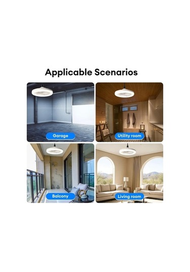 Novahub Işık Ve Vantilatör Bir Arada E27 Uzaktan Kumanda Tavan Fanı, Düşük Gürültü, Yatak-otura-oda-mutfak İçin Beyaz