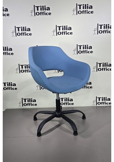 Monaco Çalışma Kesim Kuaför Koltuğu Yonca Sabit Siyah Ayak Açık Mavi