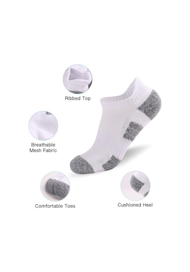 Geeroyoo Hafif Gri Spor Piyama Çorabı S Beden 6 Çift Paket - Pamuklu, Elastik, Ayak Bası Desenli Açık Gri