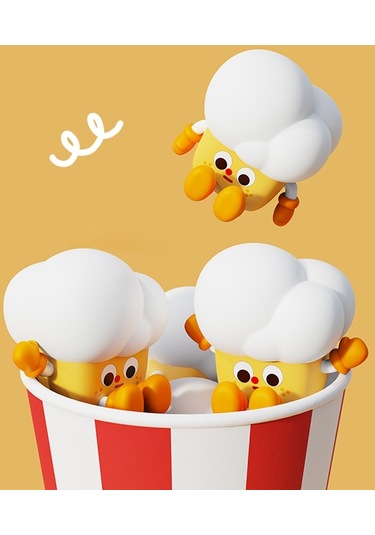 Cbtx Patlamış Mısır Şekli Silikon + Abs Dokunmatik Gece Lambası Başucu Lambası Yatak Odası Dekorasyon Led Işık