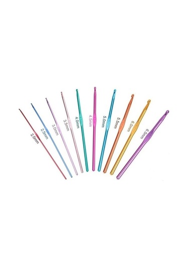 Flybuy Set 100 Adet Kırmızı Gül Desenli Örgü Alet Seti - Tığ İşi Aksesuarlar 100'ü 1 Arada