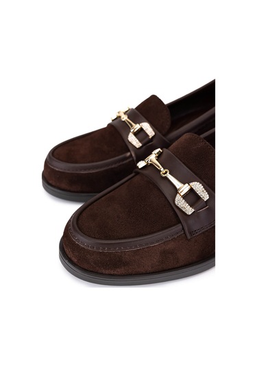 Tamer Tanca Kadın Hakiki Deri Kahverengi Makosen Ayakkabı 488 1385 Bn Ayk Sk25-26 Khv Suet/dr Kahve