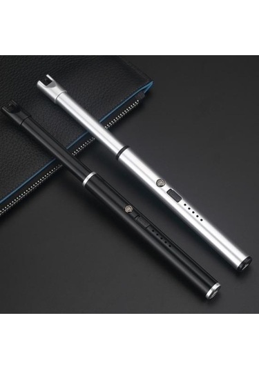 Novahub Şarj Edilebilir Alevsiz Rüzgar Geçirmez Kamp Ateşleyici, Taşınabilir Kompakt Mum Ateşleyici Siyah