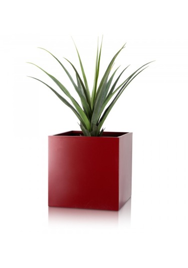 Mofiba Fiberglass Saksı Kare 30cm 30cm 30h Cm Kırmızı