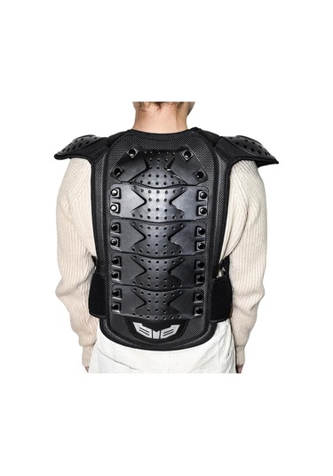 Çocuk Göğüs Arka Koruyucu Yelek Dişli Çocuk Motosiklet L Beden Siyah