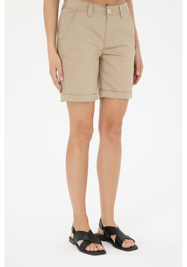 U.s. Polo Assn. Kadın Açık Haki Şort / Bermuda 50281722-vr183 Açık Haki