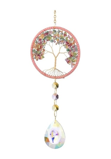 Xianwen Geeroyoo Doğal Kristal Yaşam Ağacı Rüzgar Çanı -