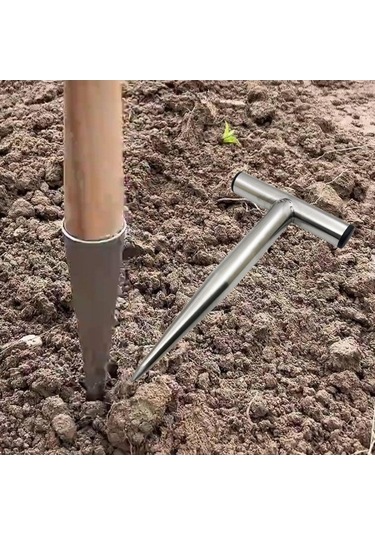 Trendooze Tahıl Dibberi Bahçe Aleti Çiftlik Tarla Ampul Dikimi Metal Saplı Tohum S