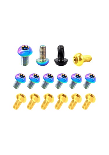 Fosenze Mountain Bike T25 Fren Diski Sabit Vidalari - M5x10mm Titanyum Alaşımlı - 12 Adet Kutulu - Gümüş Renk Gümüş