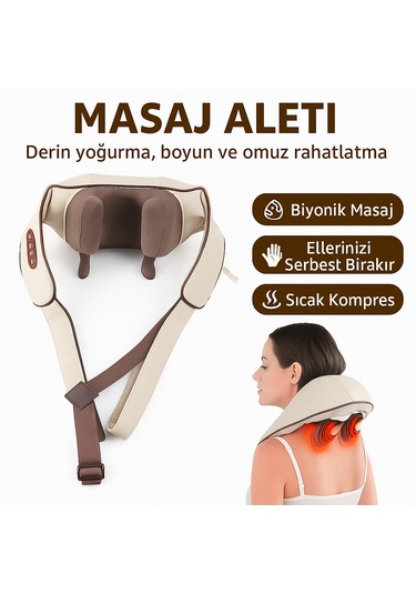 Isıtmalı Yoğurma Masaj Aleti Boyun, Omuz Ve Sırt Masah Aleti