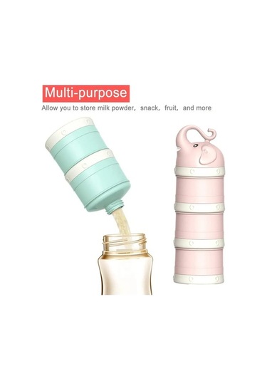 Flybuy Pratik Bebek Mama Saklama Kabı, 3 Bölümlü, Taşınabilir, Güvenli Kapaklı, Büyük Kapasiteli