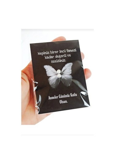 Anneler Günü Hediyesi Hediyesi 25 Çift Inci Küpe Kartlı Anneye, Anneme Hediye