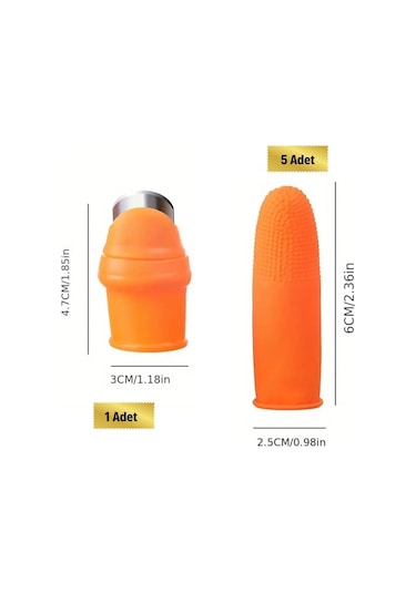 5 Parça Pratik Parmak Koruyucu 1 Parça Baş Parmak Bıçaklı Eldiven Diğer